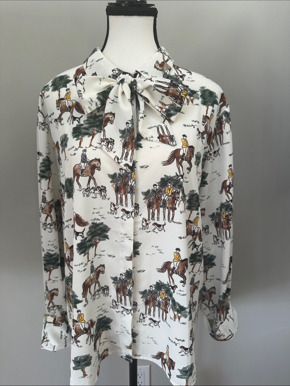 Studio Park x Shawn Killinger Horse & Hounds Equestrian Top NEW! Oversized - Picture 6 of 10